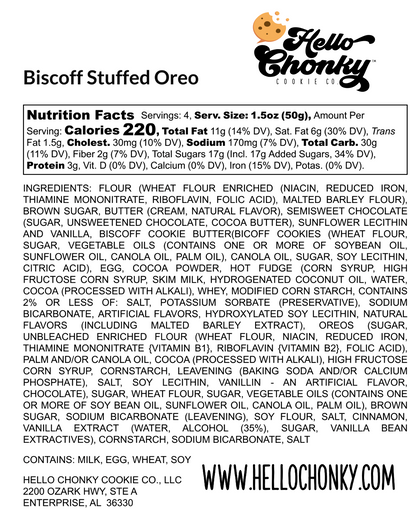 Biscoff Stuffed Black Chocolate with Oreo